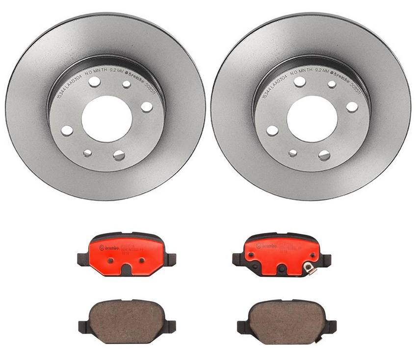 Fiat Brembo Brakes Kit Pads and Rotors Rear (240mm) (Ceramic